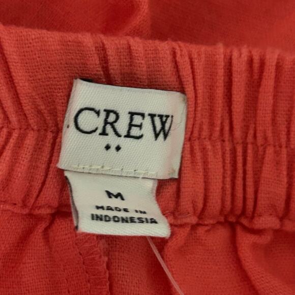 J. Crew Factory Pull-On Faux Wrap Linen Blend Side Tie Midi Skirt M Medium New - Picture 7 of 9